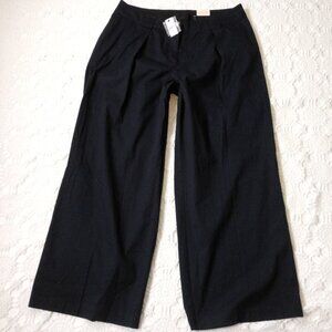 New Lane Bryant Wide Leg Trouser Pants Navy Blue Pleat Front Mid Rise16 Women